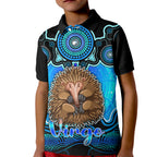 personalised-australia-virgo-echidna-zodiac-kid-polo-shirt-auz-astrology-aboriginal-aqua
