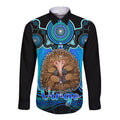 personalised-australia-virgo-echidna-zodiac-long-sleeve-button-shirt-auz-astrology-aboriginal-aqua