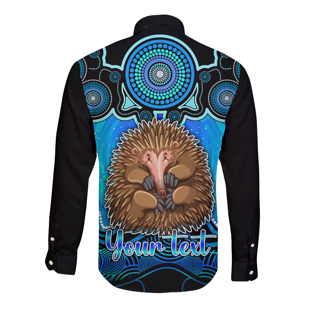 personalised-australia-virgo-echidna-zodiac-long-sleeve-button-shirt-auz-astrology-aboriginal-aqua