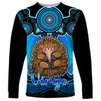 personalised-australia-virgo-echidna-zodiac-long-sleeve-shirt-auz-astrology-aboriginal-aqua