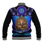 personalised-australia-virgo-echidna-zodiac-baseball-jacket-auz-astrology-aboriginal-blue