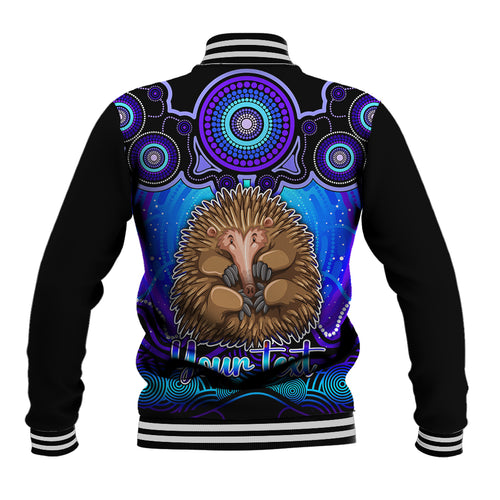 personalised-australia-virgo-echidna-zodiac-baseball-jacket-auz-astrology-aboriginal-blue