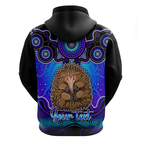 personalised-australia-virgo-echidna-zodiac-hoodie-auz-astrology-aboriginal-blue