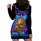 personalised-australia-virgo-echidna-zodiac-hoodie-dress-auz-astrology-aboriginal-blue
