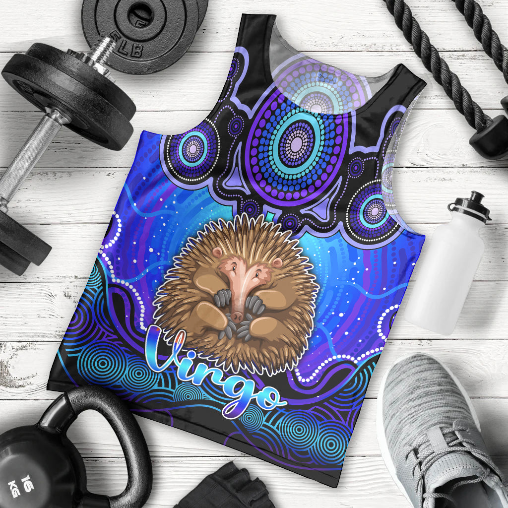 personalised-australia-virgo-echidna-zodiac-men-tank-top-auz-astrology-aboriginal-blue