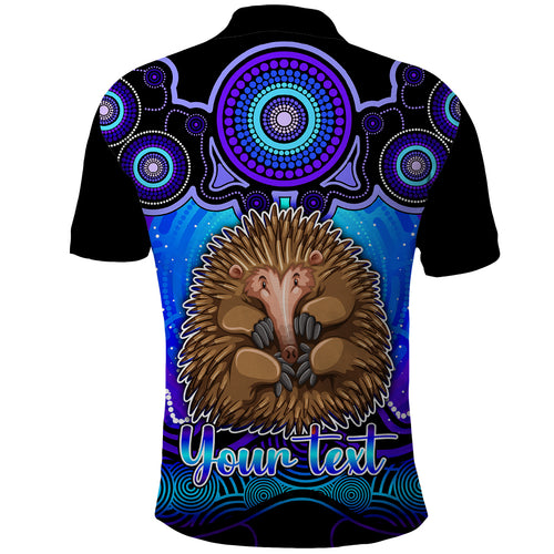 personalised-australia-virgo-echidna-zodiac-polo-shirt-auz-astrology-aboriginal-blue