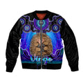 personalised-australia-virgo-echidna-zodiac-sleeve-zip-bomber-jacket-auz-astrology-aboriginal-blue