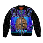 personalised-australia-virgo-echidna-zodiac-sleeve-zip-bomber-jacket-auz-astrology-aboriginal-blue