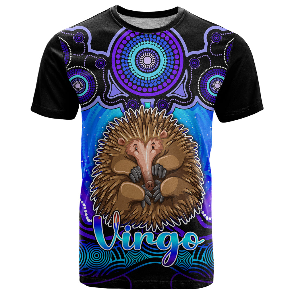 personalised-australia-virgo-echidna-zodiac-t-shirt-auz-astrology-aboriginal-blue