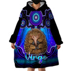 personalised-australia-virgo-echidna-zodiac-wearable-blanket-hoodie-auz-astrology-aboriginal-blue