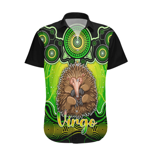 personalised-australia-virgo-echidna-zodiac-hawaiian-shirt-auz-astrology-aboriginal-green