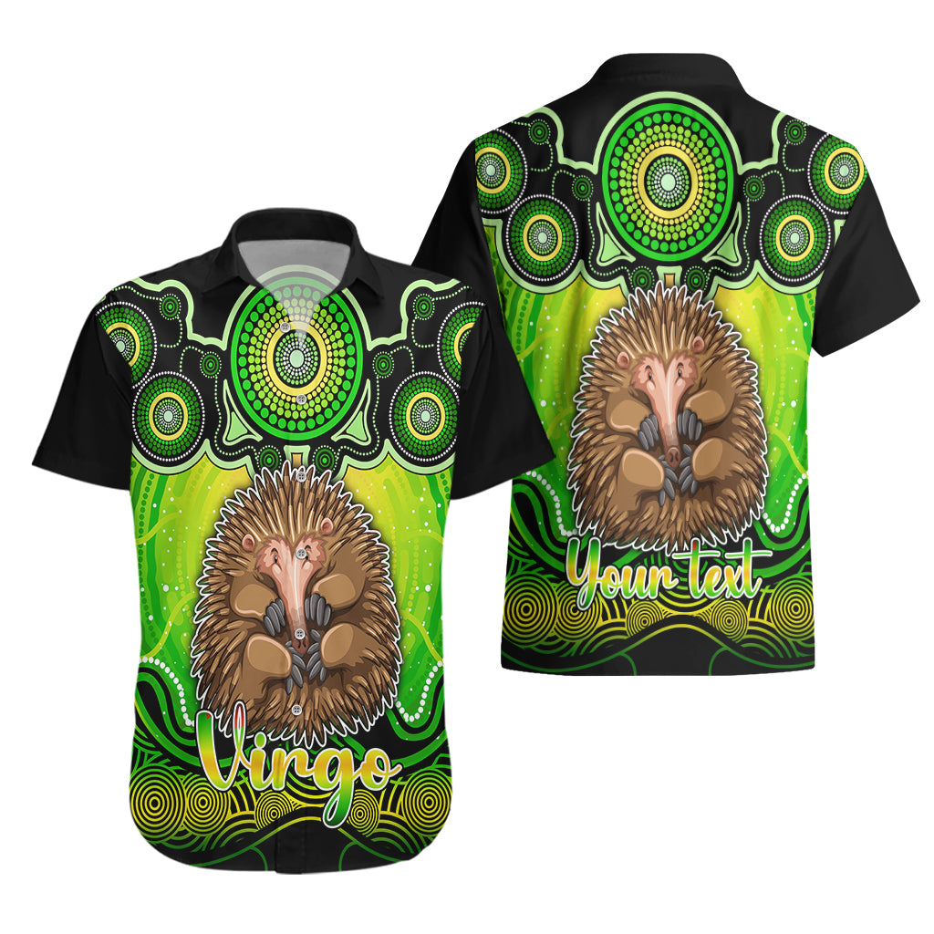 personalised-australia-virgo-echidna-zodiac-hawaiian-shirt-auz-astrology-aboriginal-green