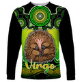 personalised-australia-virgo-echidna-zodiac-long-sleeve-shirt-auz-astrology-aboriginal-green