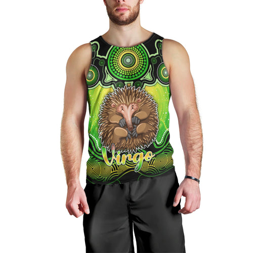personalised-australia-virgo-echidna-zodiac-men-tank-top-auz-astrology-aboriginal-green