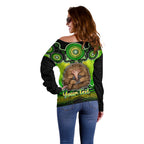 personalised-australia-virgo-echidna-zodiac-off-shoulder-sweater-auz-astrology-aboriginal-green