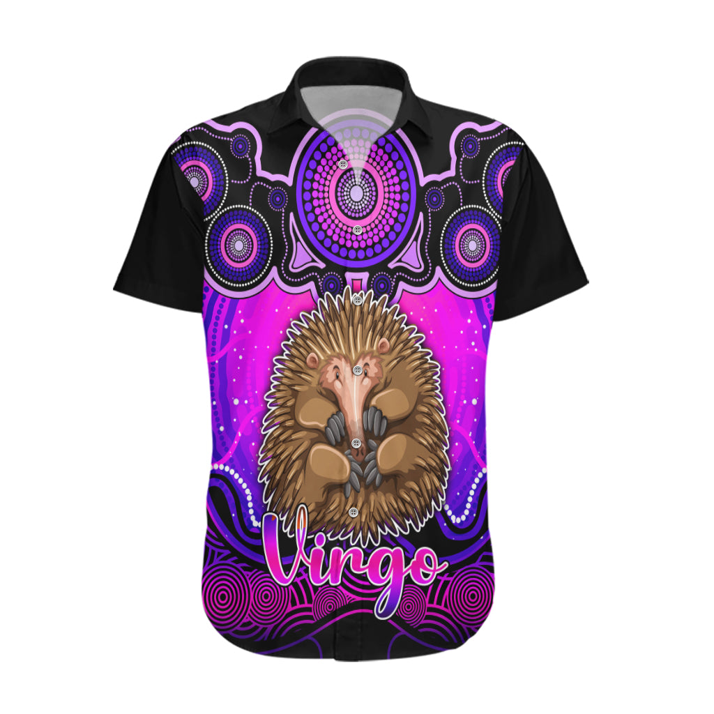 personalised-australia-virgo-echidna-zodiac-hawaiian-shirt-auz-astrology-aboriginal-magenta