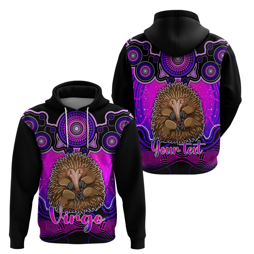 personalised-australia-virgo-echidna-zodiac-hoodie-auz-astrology-aboriginal-magenta