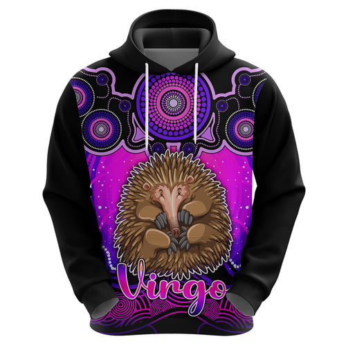 personalised-australia-virgo-echidna-zodiac-hoodie-auz-astrology-aboriginal-magenta