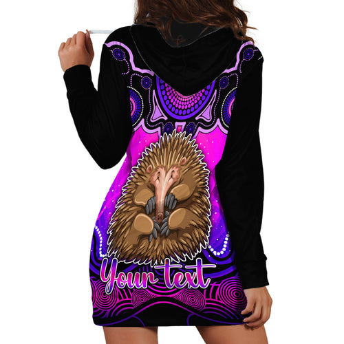 personalised-australia-virgo-echidna-zodiac-hoodie-dress-auz-astrology-aboriginal-magenta