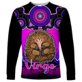 personalised-australia-virgo-echidna-zodiac-long-sleeve-shirt-auz-astrology-aboriginal-magenta