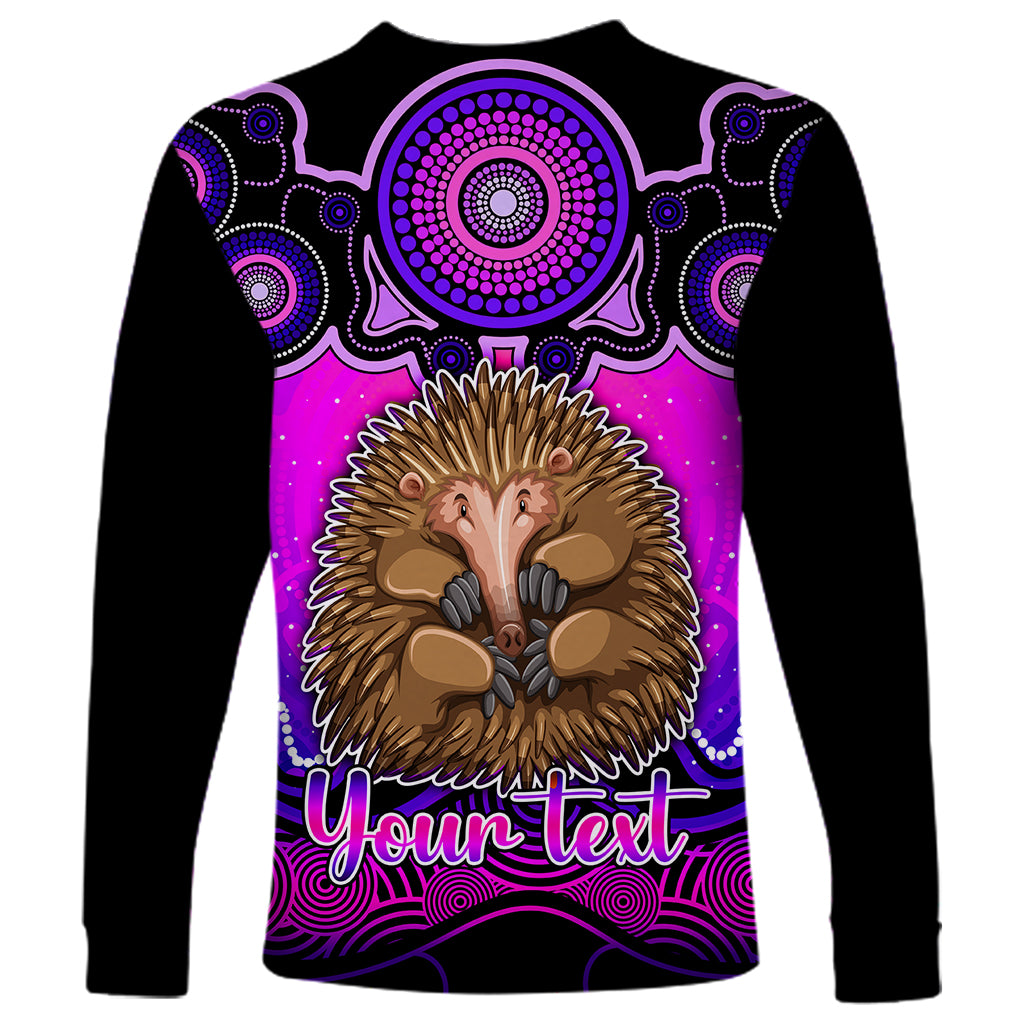personalised-australia-virgo-echidna-zodiac-long-sleeve-shirt-auz-astrology-aboriginal-magenta
