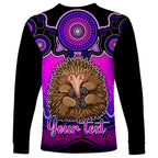 personalised-australia-virgo-echidna-zodiac-long-sleeve-shirt-auz-astrology-aboriginal-magenta