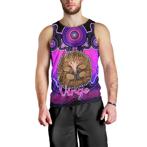 personalised-australia-virgo-echidna-zodiac-men-tank-top-auz-astrology-aboriginal-magenta