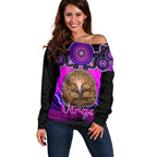 personalised-australia-virgo-echidna-zodiac-off-shoulder-sweater-auz-astrology-aboriginal-magenta