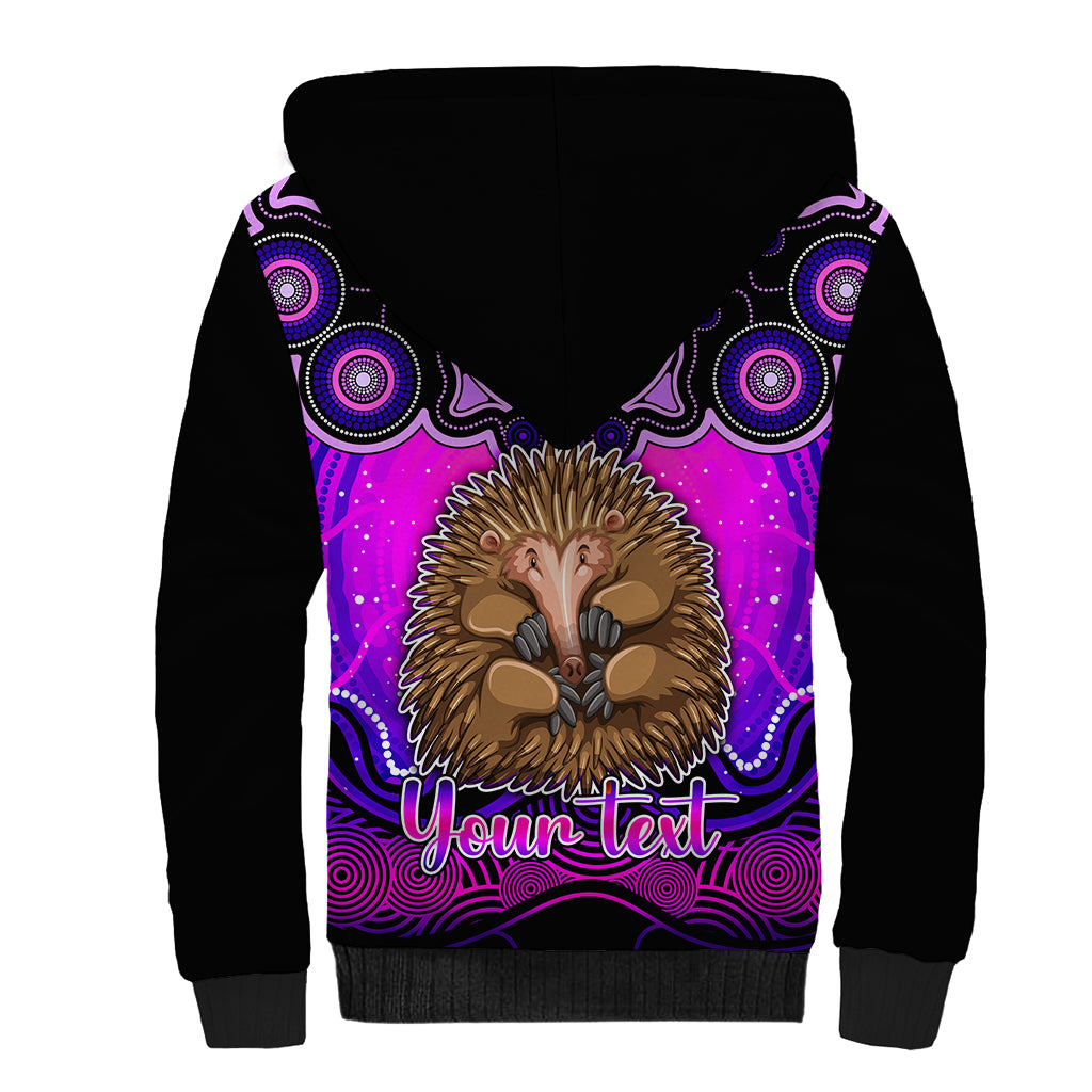 personalised-australia-virgo-echidna-zodiac-sherpa-hoodie-auz-astrology-aboriginal-magenta