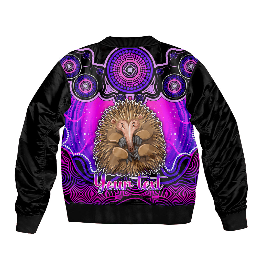 personalised-australia-virgo-echidna-zodiac-sleeve-zip-bomber-jacket-auz-astrology-aboriginal-magenta