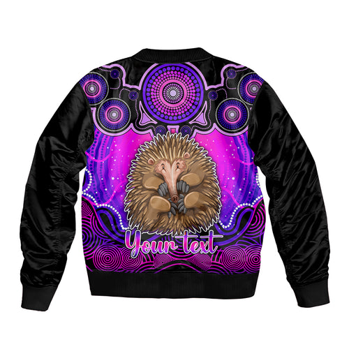 personalised-australia-virgo-echidna-zodiac-sleeve-zip-bomber-jacket-auz-astrology-aboriginal-magenta