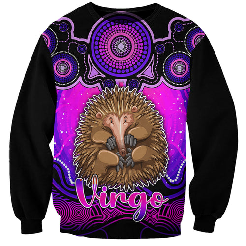 personalised-australia-virgo-echidna-zodiac-sweatshirt-auz-astrology-aboriginal-magenta