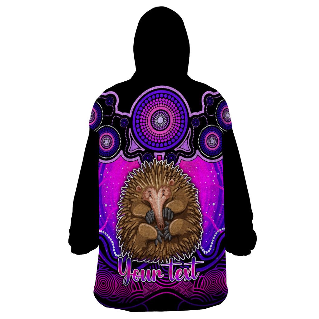 personalised-australia-virgo-echidna-zodiac-wearable-blanket-hoodie-auz-astrology-aboriginal-magenta