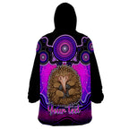 personalised-australia-virgo-echidna-zodiac-wearable-blanket-hoodie-auz-astrology-aboriginal-magenta