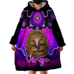 personalised-australia-virgo-echidna-zodiac-wearable-blanket-hoodie-auz-astrology-aboriginal-magenta
