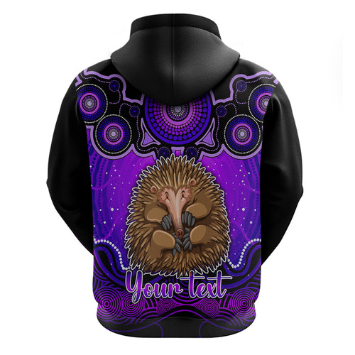 personalised-australia-virgo-echidna-zodiac-hoodie-auz-astrology-aboriginal-purple