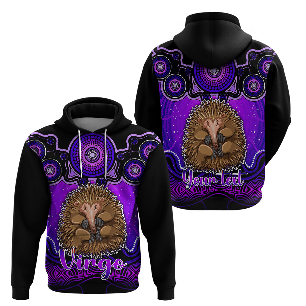 personalised-australia-virgo-echidna-zodiac-hoodie-auz-astrology-aboriginal-purple