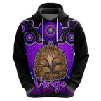 personalised-australia-virgo-echidna-zodiac-hoodie-auz-astrology-aboriginal-purple