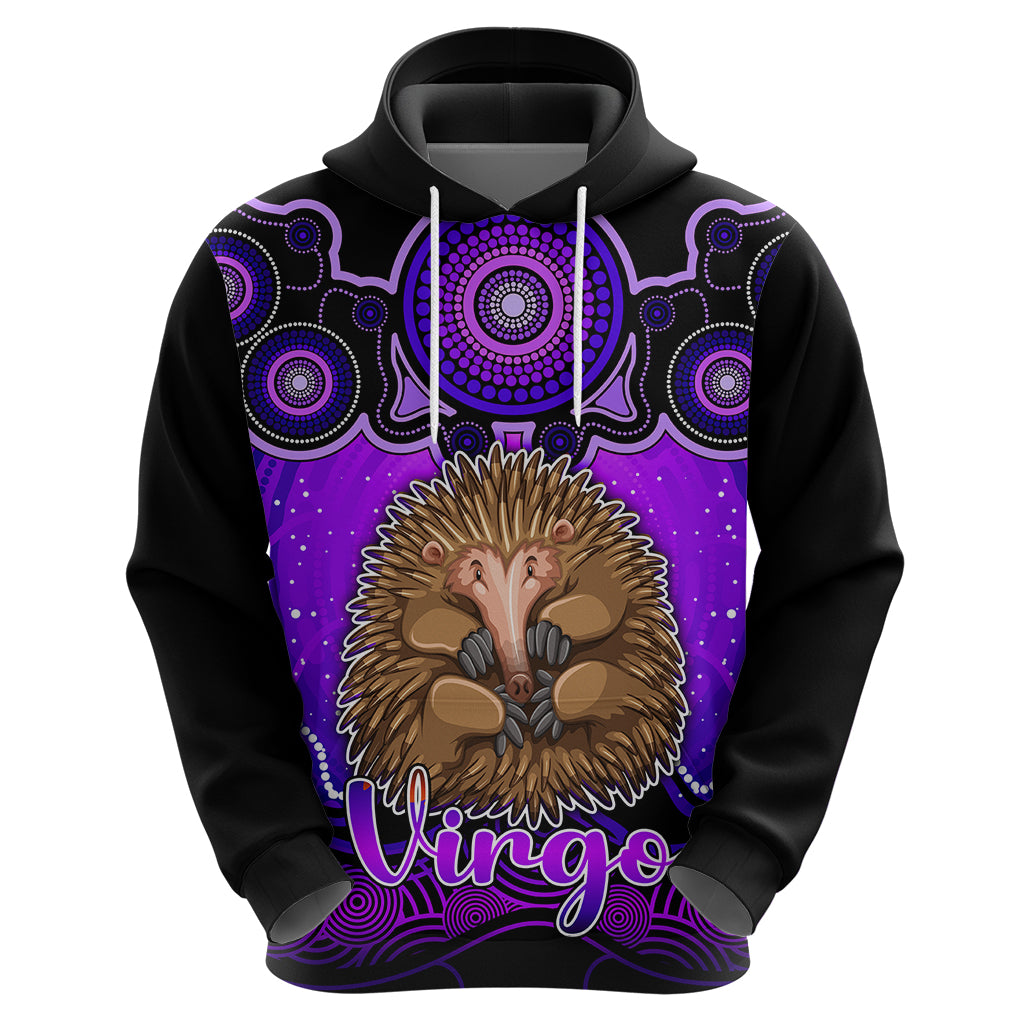 personalised-australia-virgo-echidna-zodiac-hoodie-auz-astrology-aboriginal-purple