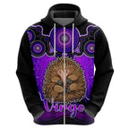 personalised-australia-virgo-echidna-zodiac-hoodie-auz-astrology-aboriginal-purple