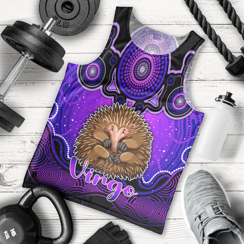 personalised-australia-virgo-echidna-zodiac-men-tank-top-auz-astrology-aboriginal-purple