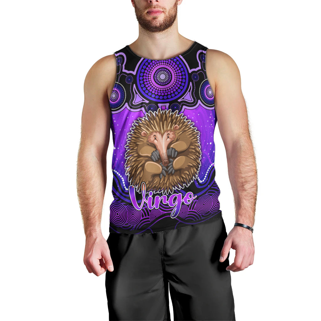personalised-australia-virgo-echidna-zodiac-men-tank-top-auz-astrology-aboriginal-purple