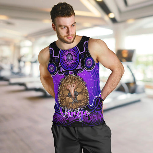 personalised-australia-virgo-echidna-zodiac-men-tank-top-auz-astrology-aboriginal-purple
