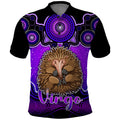 personalised-australia-virgo-echidna-zodiac-polo-shirt-auz-astrology-aboriginal-purple