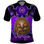 personalised-australia-virgo-echidna-zodiac-polo-shirt-auz-astrology-aboriginal-purple