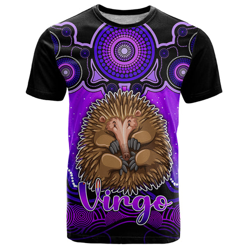 personalised-australia-virgo-echidna-zodiac-t-shirt-auz-astrology-aboriginal-purple