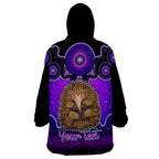 personalised-australia-virgo-echidna-zodiac-wearable-blanket-hoodie-auz-astrology-aboriginal-purple