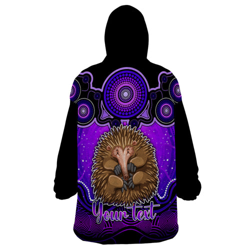 personalised-australia-virgo-echidna-zodiac-wearable-blanket-hoodie-auz-astrology-aboriginal-purple