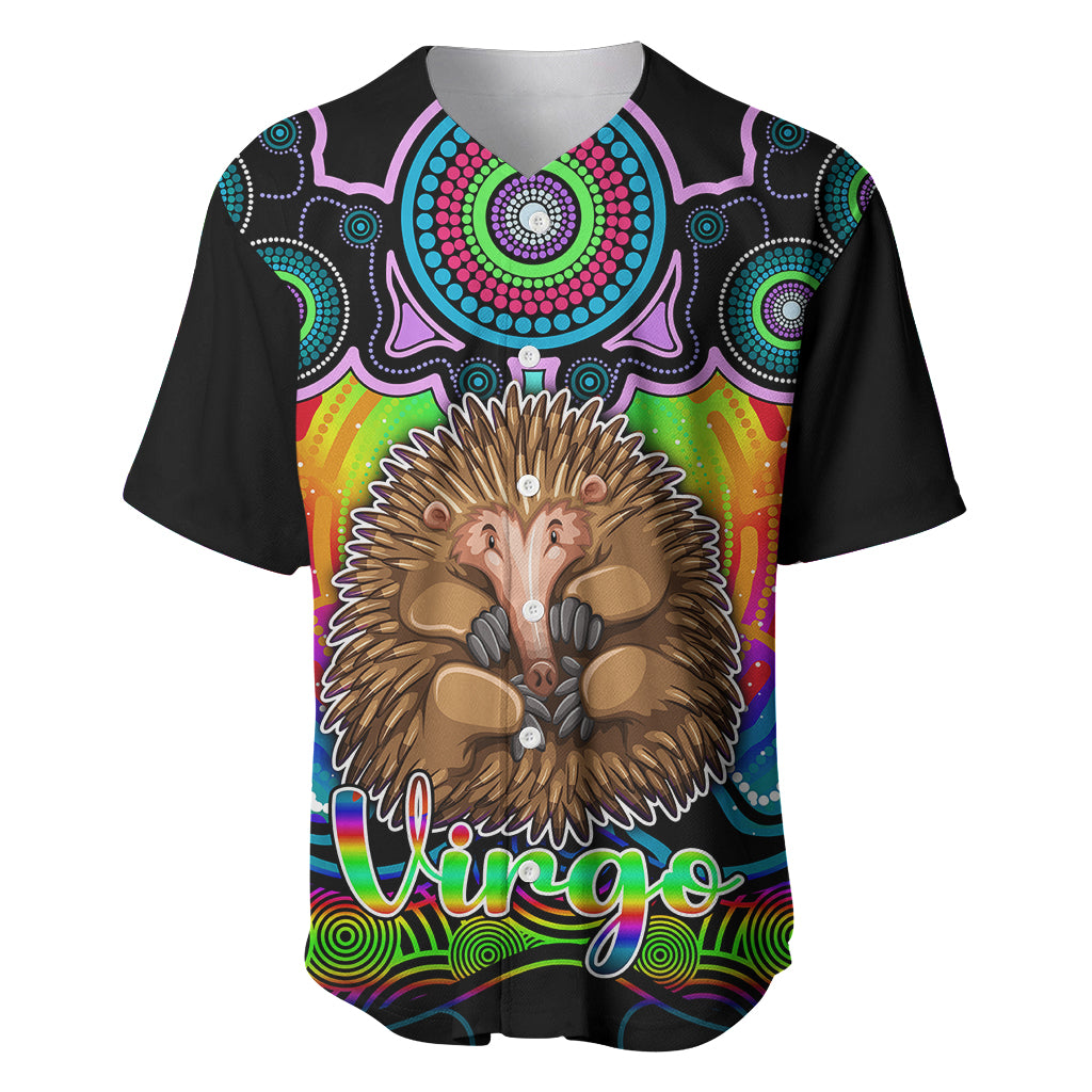 personalised-australia-virgo-echidna-zodiac-baseball-jersey-auz-astrology-aboriginal-rainbow