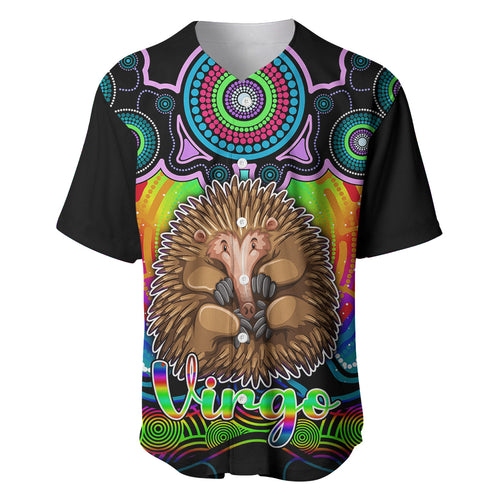 personalised-australia-virgo-echidna-zodiac-baseball-jersey-auz-astrology-aboriginal-rainbow